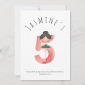 Invitation Whimsical Rose Ballet Girl 5e anniversaire (Dos)