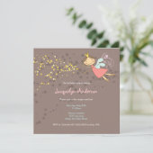 Invitation Whimsical Rose Fairy Princess Stars Fille Annivers (Debout devant)