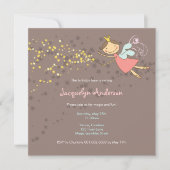 Invitation Whimsical Rose Fairy Princess Stars Fille Annivers (Devant)