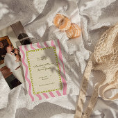 Invitation Whimsical Rose & Green Wedding Enregistrer la date