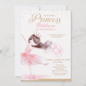 Invitation Whimsical rose or Ballerina Princess Anniversaire (Devant)