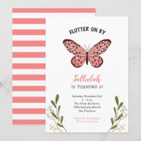 Whimsical Rose Papillon Fille fête d'anniversaire