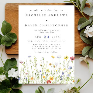 Invitation Whimsical Rustic Fleur sauvage Mariage