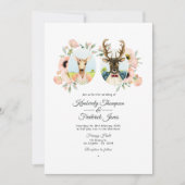 Invitation Whimsical Rustic Woodland Forest Mariage de cerfs (Devant)