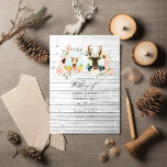 Invitation Whimsical Rustic Woodland Forest Mariage de cerfs<br><div class="desc">Médaillons de couples de cerfs blancs et faire-part de mariage florale de saumons boho rose roux. La photo au verso est facultative. Si vous préférez le supprimer, faites défiler vers le bas de "Personnaliser ce modèle" et cliquez sur "Modifier en utilisant l'outil de conception". Dans l'outil de conception, vous pouvez...</div>
