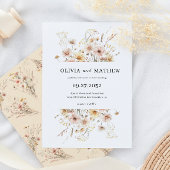 Invitation Whimsical Rustique Beige Meadow Fleur sauvage Mari