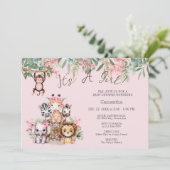Invitation Whimsical Safari Jungle C'est un Baby shower de fi (Debout devant)