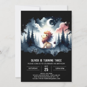 Invitation Whimsical Safari Lion Anniversaire