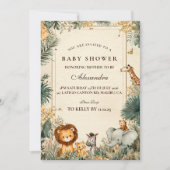 Invitation Whimsical Safari Welcome Baby Shower (Devant)
