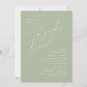 Invitation Whimsical Sage Green Baby Genre Reveal (Devant)