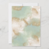 Invitation Whimsical Sage Green Gold Fête des mariées de verd (Dos)