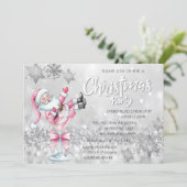 Invitation Whimsical Santa Cocktail Bokeh Christmas Party (Debout devant)