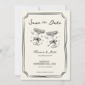 Invitation Whimsical Save The Date Champagne Cheers  (Devant)