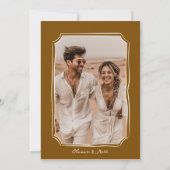 Invitation Whimsical Save The Date Champagne with Photo Brown (Dos)