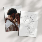 Invitation Whimsical Script Just Love Photo Wedding