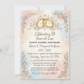 Invitation Whimsical Script Simple 50th Wedding Anniversary (Devant)