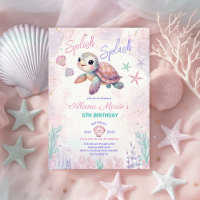 Whimsical Sea Turtle Sous l'eau fête d'anniversair