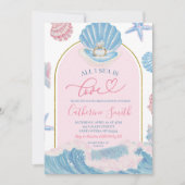 Invitation Whimsical Shell All I sea is love bridal shower (Devant)