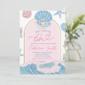 Invitation Whimsical Shell All I sea is love bridal shower (Debout devant)