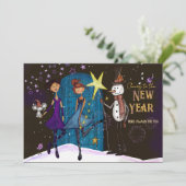 Invitation Whimsical Silvester Party Girls Night Out New Year (Debout devant)