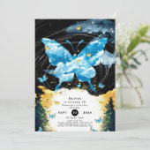 Invitation Whimsical Simple Butterfly Anniversaire (Debout devant)