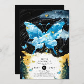 Invitation Whimsical Simple Butterfly Anniversaire (Devant / Derrière)