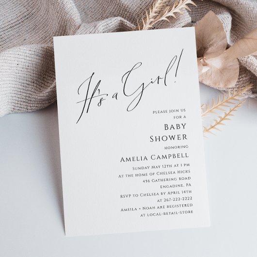 Invitation Whimsical Simple C'est un Baby shower de fille