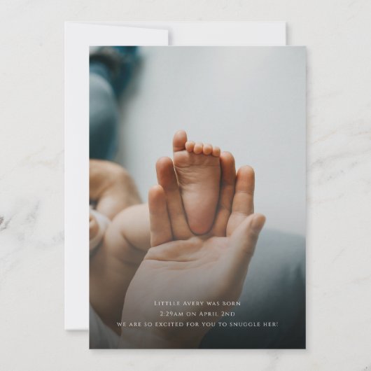 Invitation Whimsical Simple Neutral Baby Sip et voir photo (Dos)