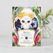 Invitation Whimsical Simple Owl'anniversaire (Debout devant)