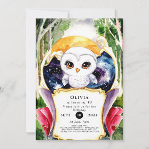 Invitation Whimsical Simple Owl'anniversaire