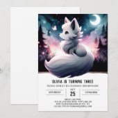 Invitation Whimsical Simple Wolf Anniversaire (Devant / Derrière)