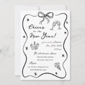 Invitation Whimsical Sketched New Year's Eve Party (Devant)