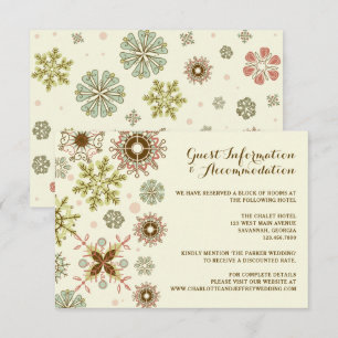 Invitation Whimsical Snowflakes Détails du Mariage / Hébergem
