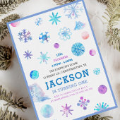 Invitation Whimsical Snowflakes Fête Anniversaire de enfant d