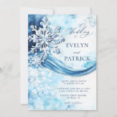 Invitation Whimsical Snowflakes Moderne Élégant Mariage d'hiv (Devant)