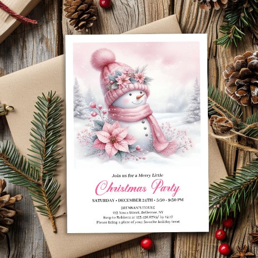 Invitation Whimsical Snowy Forest Kids Digital Download Xmas