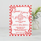 Invitation Whimsical Special Delivery Italian Pizza Baby Show (Debout devant)