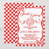 Invitation Whimsical Special Delivery Italian Pizza Baby Show (Devant / Derrière)