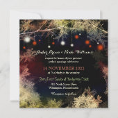 Invitation Whimsical Starry Mariage de la forêt de nuit (Devant)