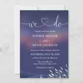 Invitation Whimsical Starry Night Script Modern Wedding  (Devant)
