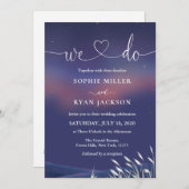 Invitation Whimsical Starry Night Script Modern Wedding  (Devant / Derrière)