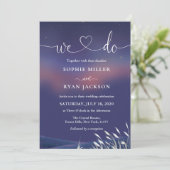 Invitation Whimsical Starry Night Script Modern Wedding  (Debout devant)