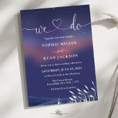 Invitation Whimsical Starry Night Script Modern Wedding 