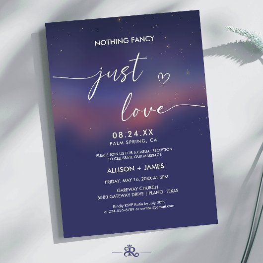 Invitation Whimsical Starry Night Script Modern Wedding