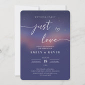 Invitation Whimsical Starry Night Script Modern Wedding (Devant)