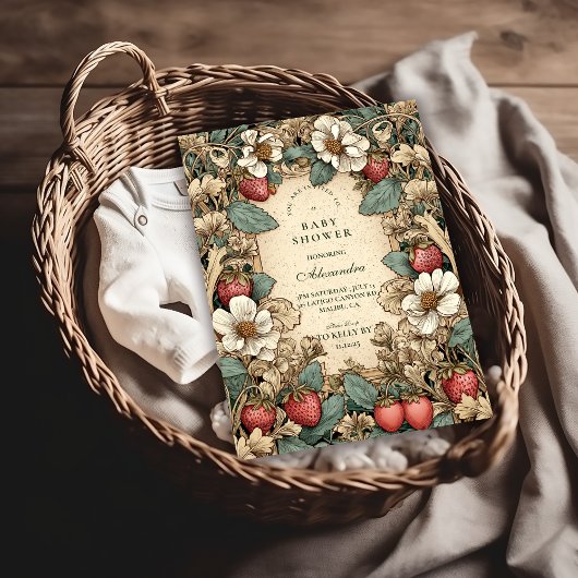 Invitation Whimsical Strawberry Forest Baby Shower
