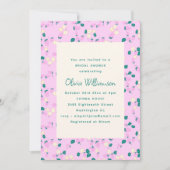 Invitation Whimsical Strawberry Pink Green Cute Bridal Shower (Devant)