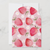 Invitation Whimsical Strawberry Red & Pink 1st Birthday  Invi (Dos)