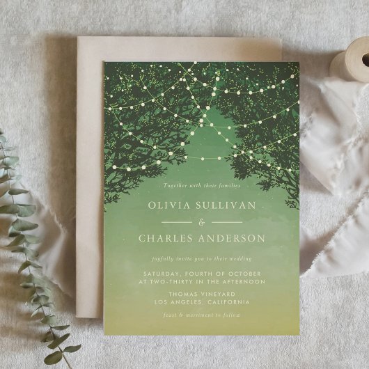 Invitation Whimsical String Lights Fairy Tale Mariage