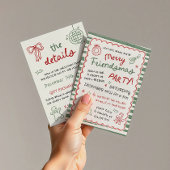 Invitation Whimsical Striped Friendsmas Christmas Party
